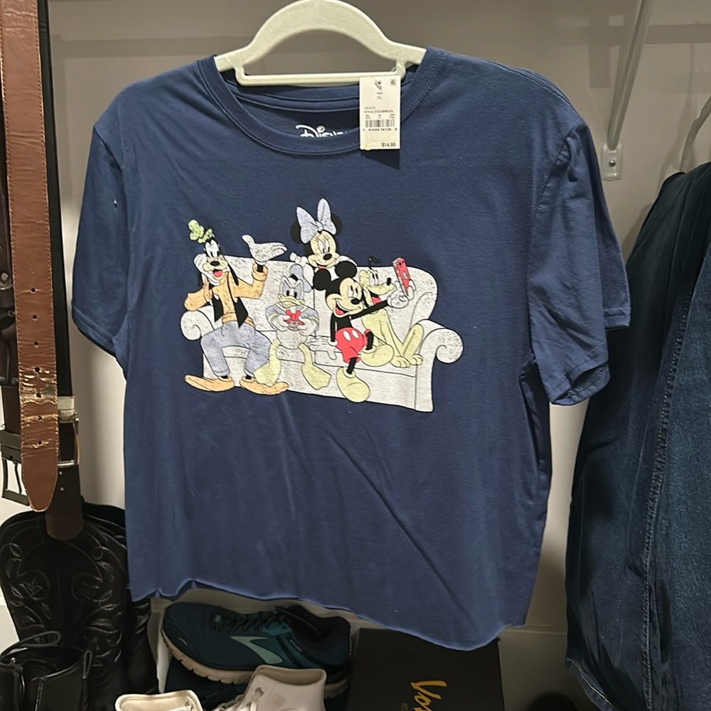 Brand New With Tags Disney Cropped Short Sleeve Tee